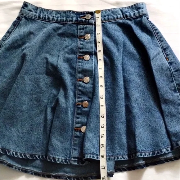 A-line Flowy Jean Skirt - Picture 6 of 8